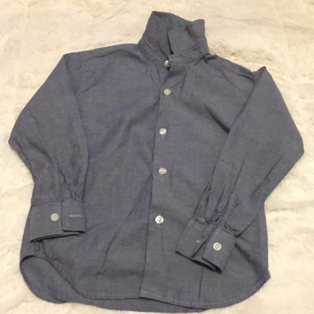 Nautica boys long sleeve  dark blue dress shirt